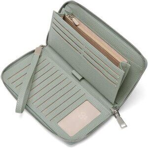 New Womens Wallet RFID Blocking Leather Zip Around Wallet Large Capacity